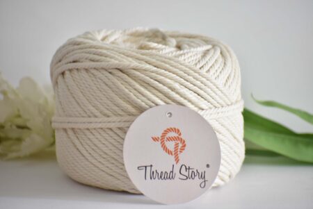 Macramé Thread Off White Twisted Thread 3 Ply 4MM