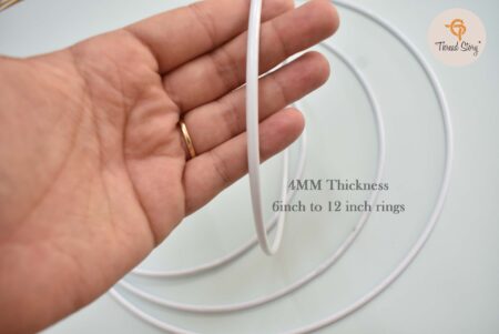 Strong Macrame Rings Metal White Powder Coated