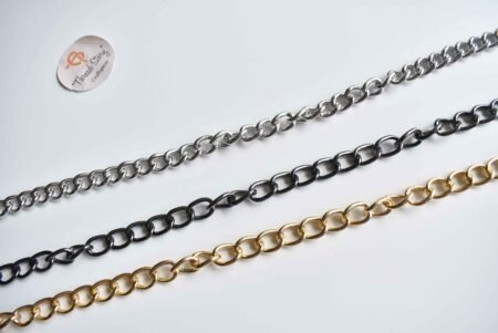 Bag chain with lock- Light Golden , Silver and Black