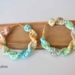 Macrame Handmade Earring Tie Dye Blue Orange Lutino Unicorn