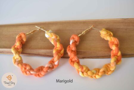 Macrame Handmade Earring Tie Dye Blue Orange Lutino Unicorn
