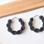 Black Macrame Earring Twisted