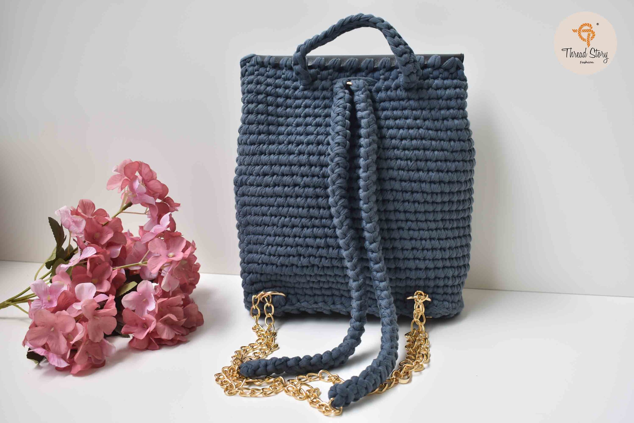 Macrame Crochet Bag Pack T shirt yarn