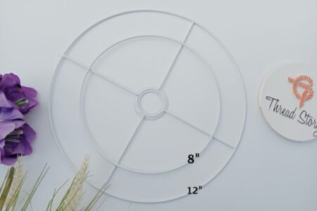 Metal Lamp Ring/Hoop 2 Layer with E27 Bulb Holder (White Powder Coated)