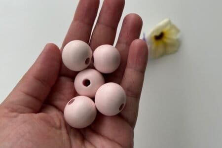 Round Wooden Color Beads - Light Pink (20,16,10 MM)