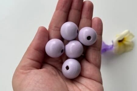 Round Wooden Color Beads - Light Purple (20,16 MM)