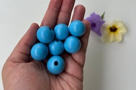 Round Wooden Color Beads - Dark Blue (20,10 MM)