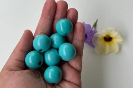 Round Wooden Color Beads - Ocean Blue (20,16,10 MM)