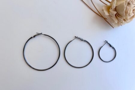 Earring Hoops For DIY- Round - Black