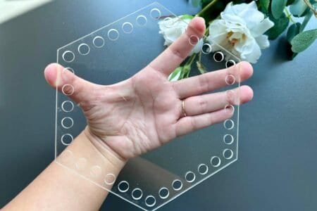 Acrylic Base With Holes - Hexagonal - 1Pc