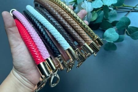 Leather Braided Bag Belt with Hooks