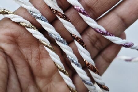 Twisted 3MM Off-White With Zari