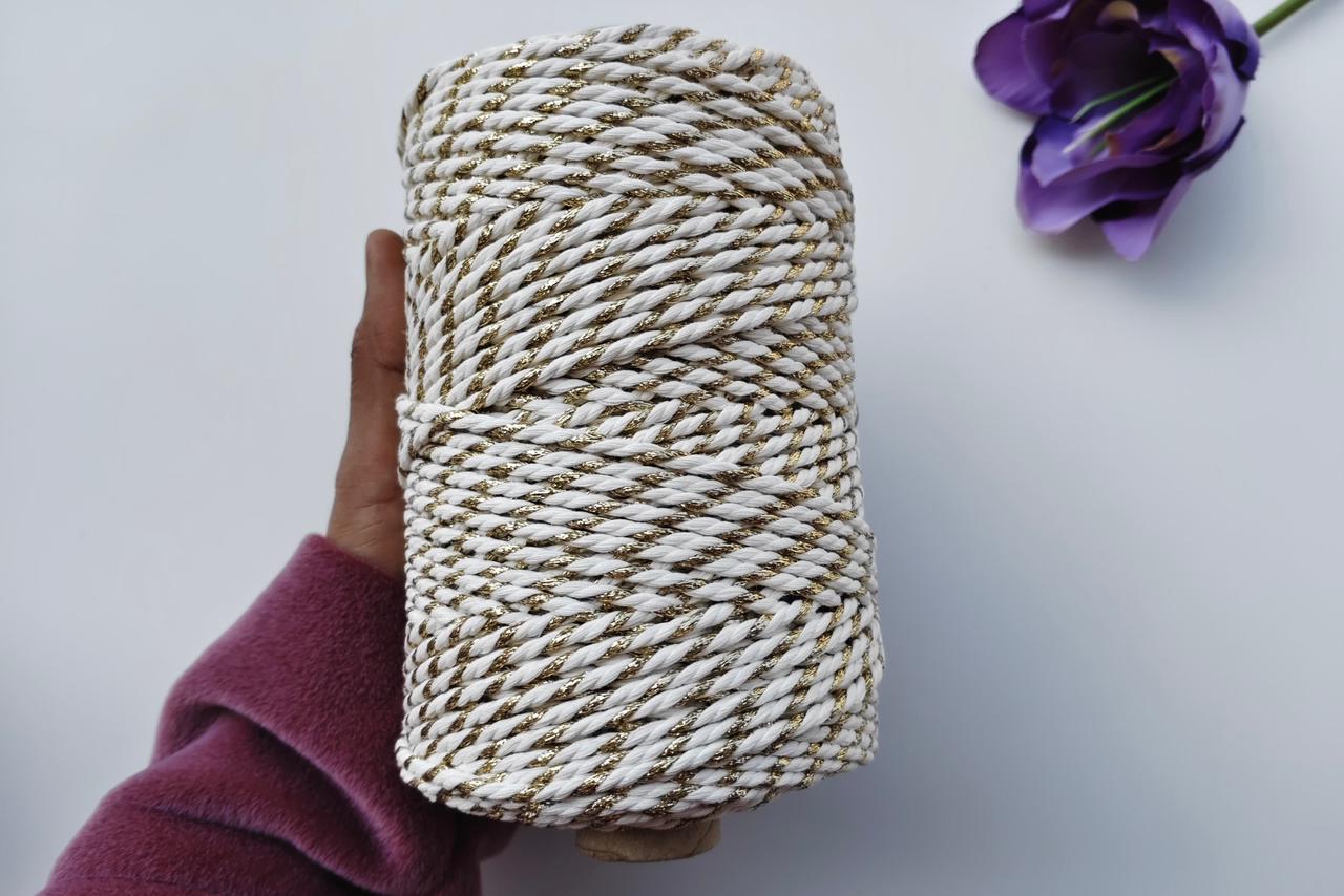 Twisted 3MM Off-White With Zari - Image 5